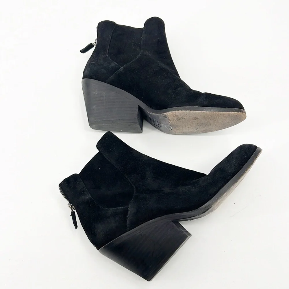 EILEEN Fisher Peer Black Suede Ankle Booties size 7.5 - Picture 5 of 14
